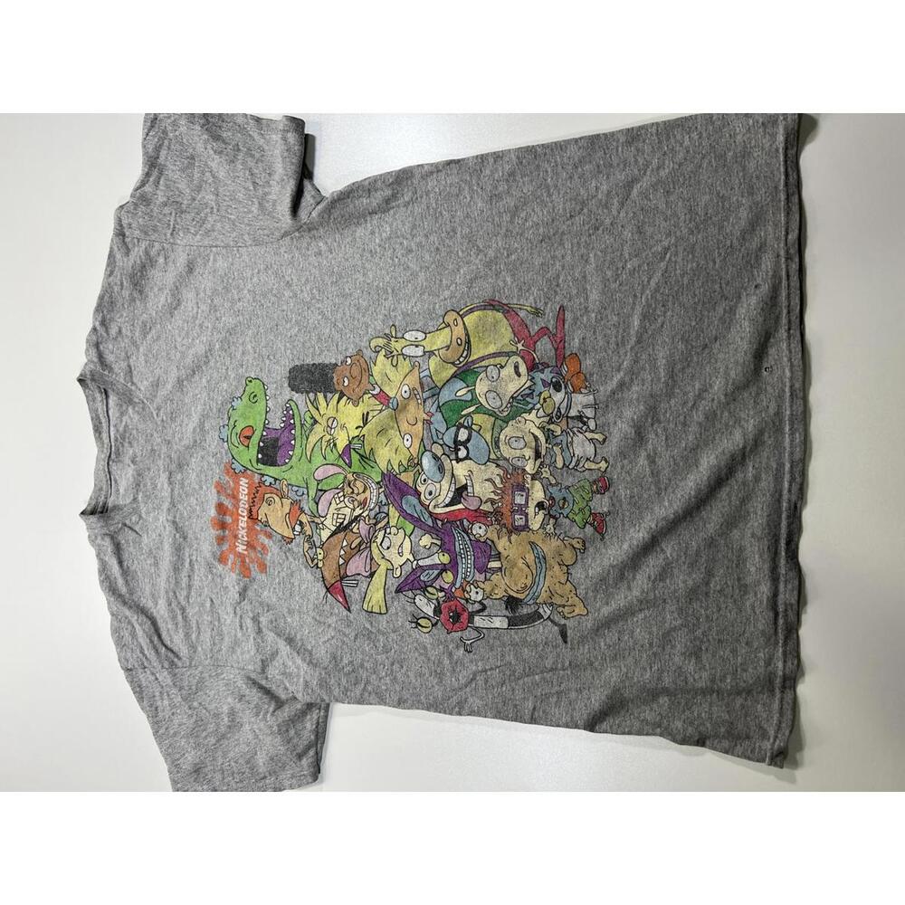 Vintage Nickelodeon Cartoon Characters Grey T-Shirt